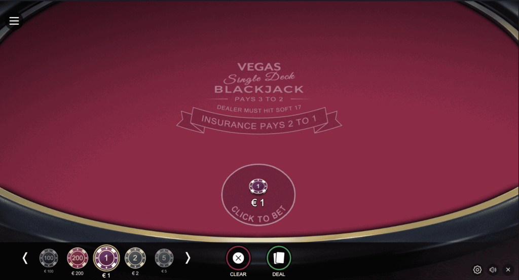 Vegas Single Deck Blackjack