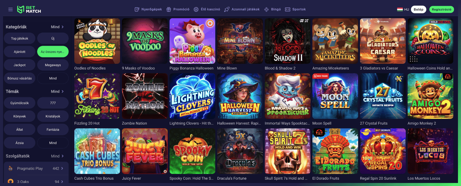 Betmatch Casino » 200,000 Ft Bónusz + 100 Ingyen Pörgetés