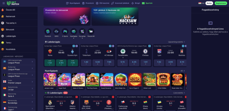 Betmatch Casino » 200,000 Ft Bónusz + 100 Ingyen Pörgetés
