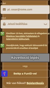 Fiók létrehozása