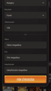 Elérhetőségi információk kitöltése