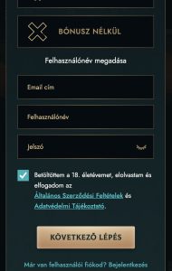 Személyes információk kitöltése