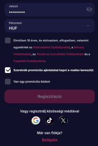 Pénznem kiválasztása