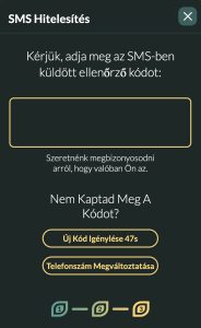 Ellenőrző kód megadása