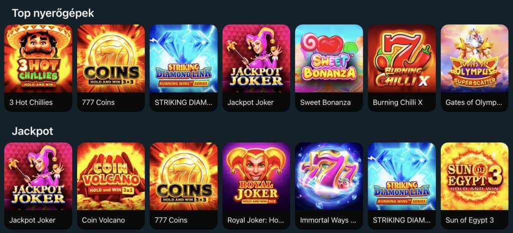 RoyalSea casino Játékkínálat