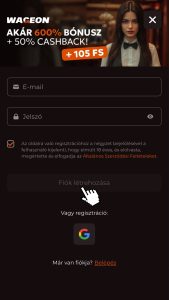 E-mail-cím és jelszó megadása