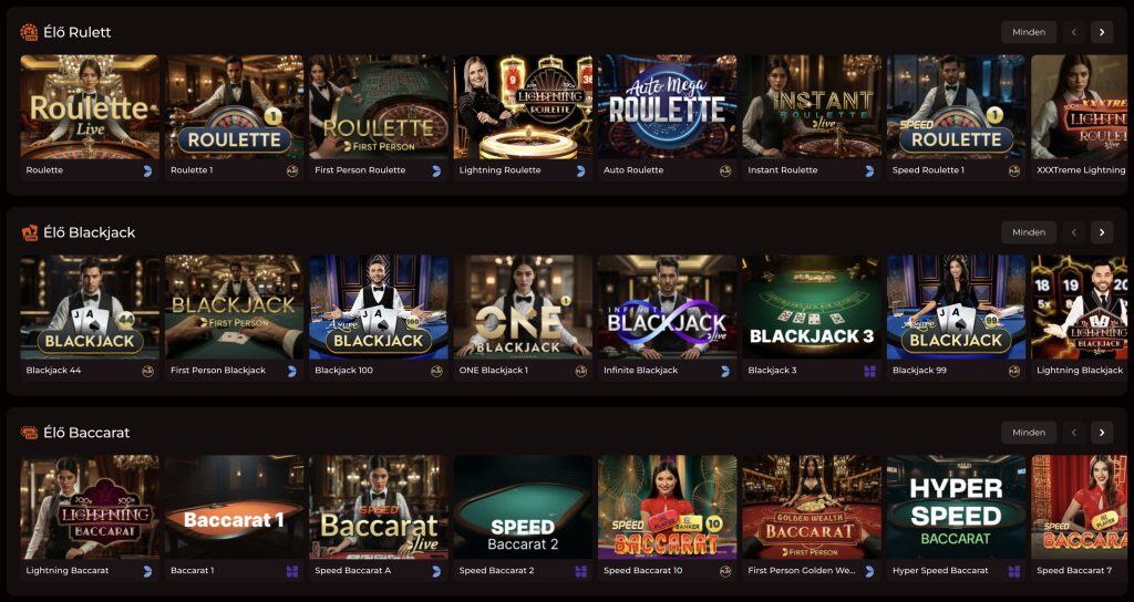 Wageon Casino - élő kaszinójátékok