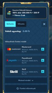 Befizetés és játék